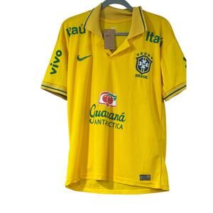 Brazil National Team Nike Dri-FIT Soccer Jersey Yellow Sponsors Size P small NWT
